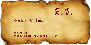 Roder Vilma névjegykártya